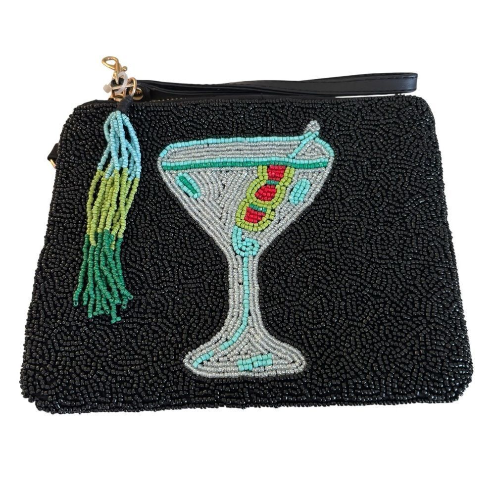 Sincerely Jules Hand Beaded Martini Wristlet/Clutch.